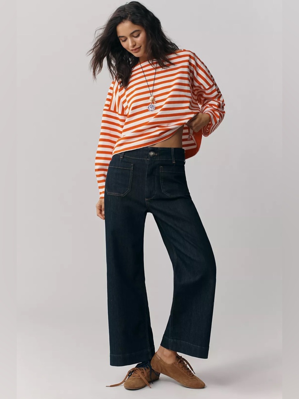 Anthropologie Colette Crop Wide-Leg Jeans by Maeve 27 - Picture 2 of 11